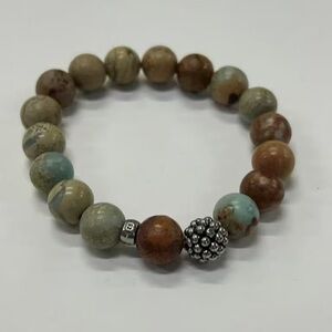 LAGOS Earthy Tones Beaded Bracelet with Silver Detail